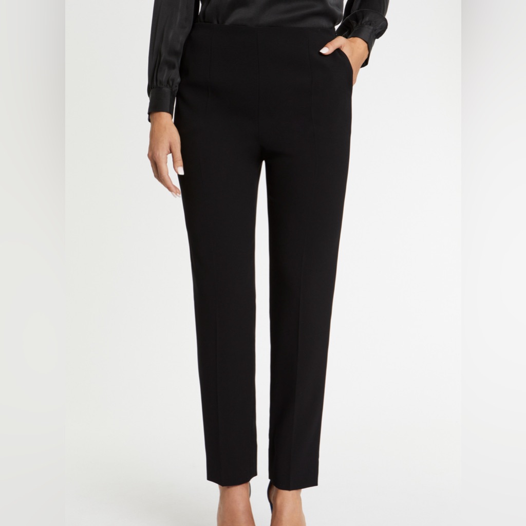 Paule Ka Elegant Straight-Leg/Cigarette Women's Pants W/Hidden Zipper, 2 Pockets